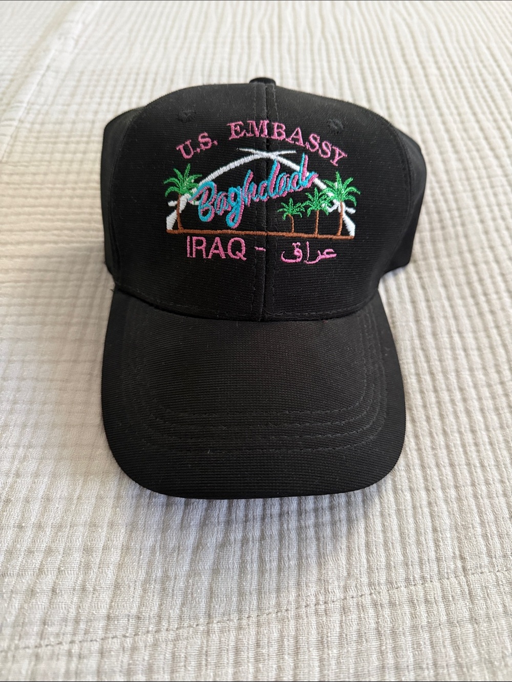 Black Embroidered 'Baghdad' U.S. Embassy Ball Cap